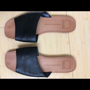 Black leather sandals